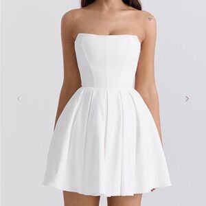House of CB Strapless White Mini Dress